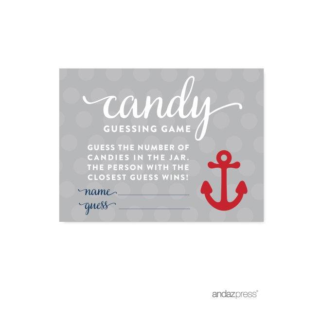 Nautical Baby Shower Games & Fun Activities-Set of 1-Andaz Press-Candy Guessing Game-