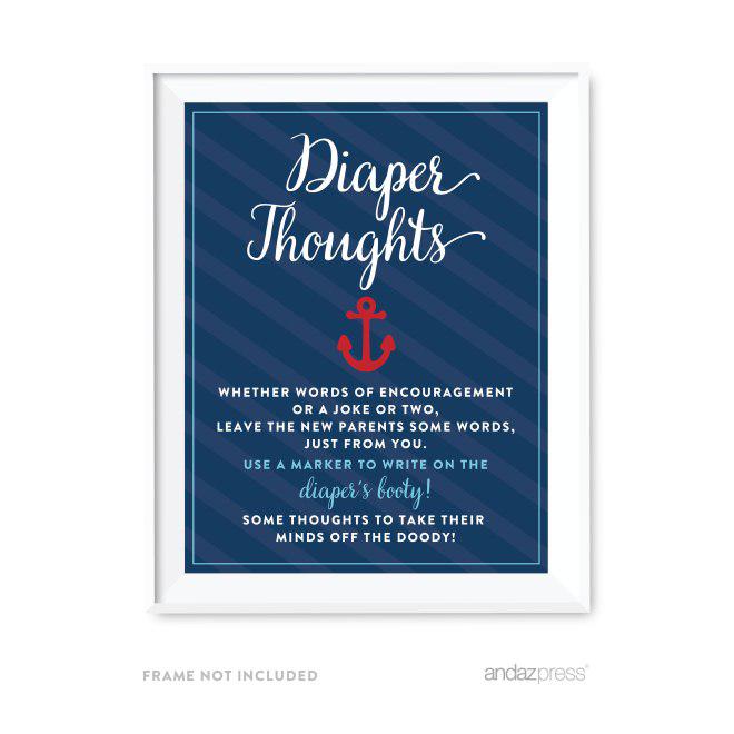 Nautical Baby Shower Games & Fun Activities-Set of 1-Andaz Press-Diaper Thoughts-