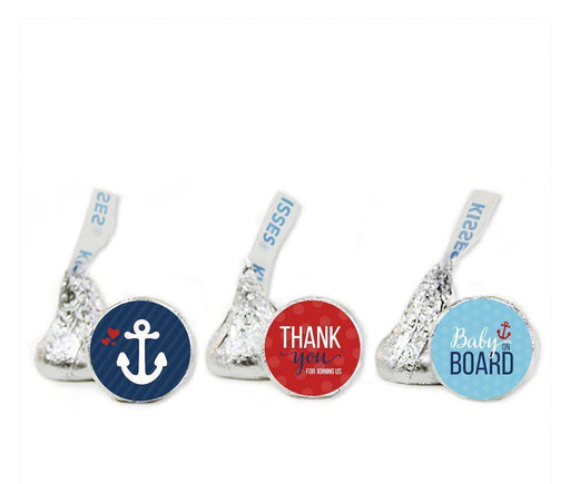 Nautical Baby Shower Hershey's Kisses Favor Labels-Set of 216-Andaz Press-Thank You-