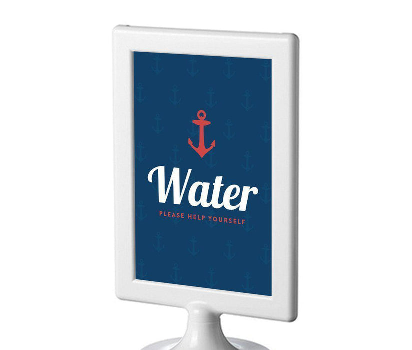 Nautical Ocean Adventure Wedding Framed Party Signs-Set of 1-Andaz Press-Mr. & Mrs.-