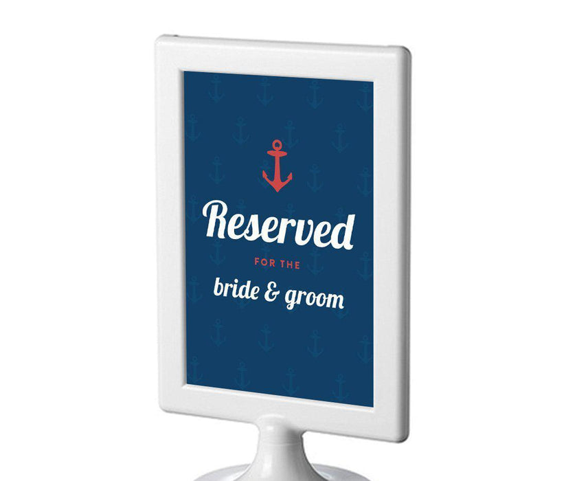 Nautical Ocean Adventure Wedding Framed Party Signs-Set of 1-Andaz Press-Mr. & Mrs.-