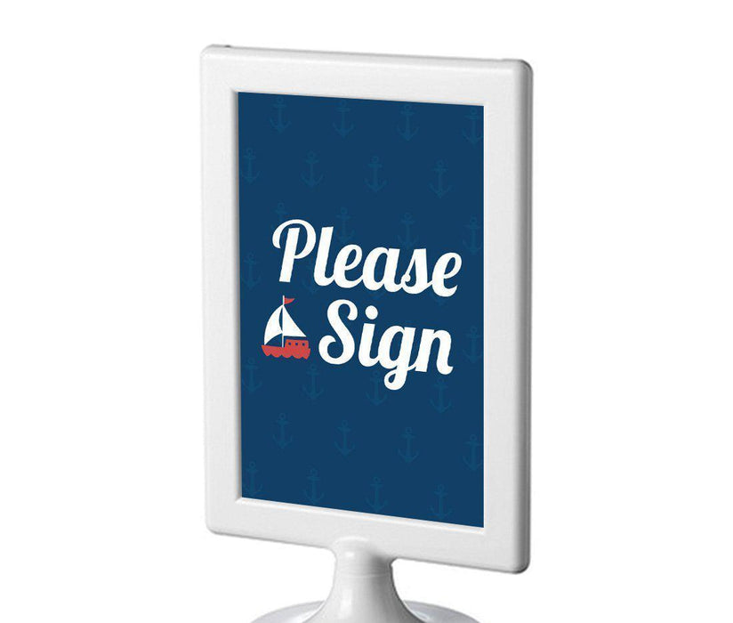 Nautical Ocean Adventure Wedding Framed Party Signs-Set of 1-Andaz Press-Mr. & Mrs.-