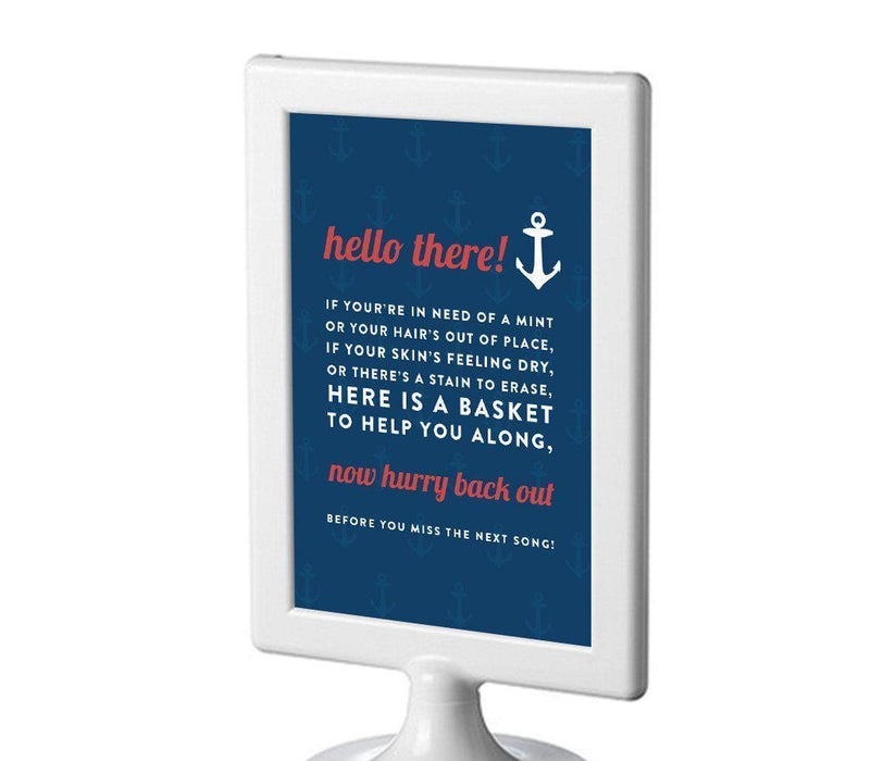 Nautical Ocean Adventure Wedding Framed Party Signs-Set of 1-Andaz Press-Bathroom Basket-