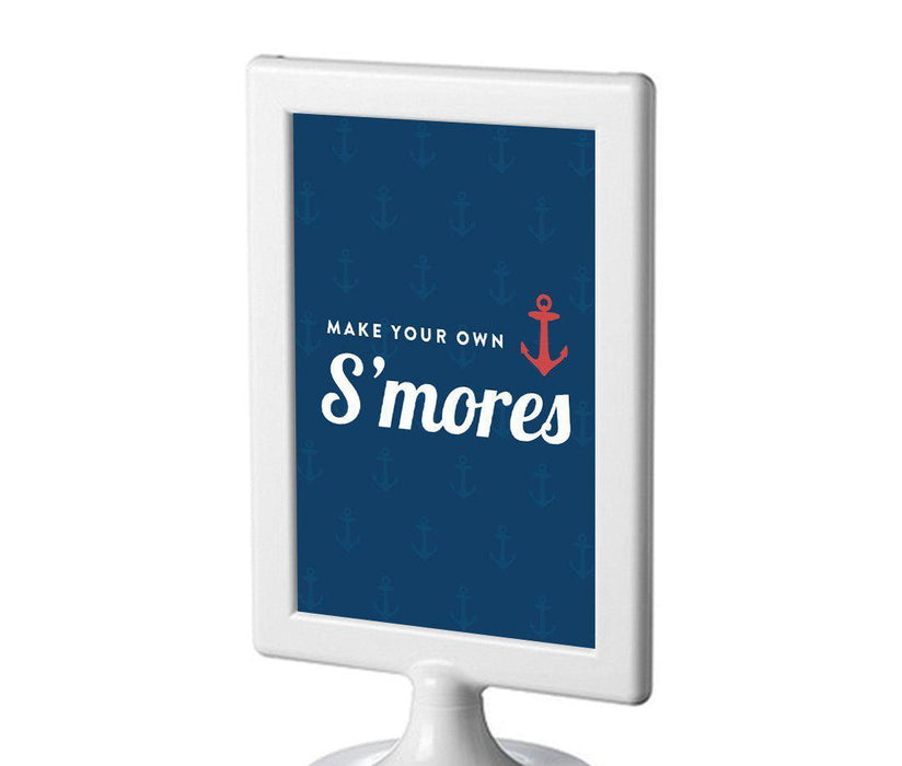 Nautical Ocean Adventure Wedding Framed Party Signs-Set of 1-Andaz Press-Make Your Own S'mores-
