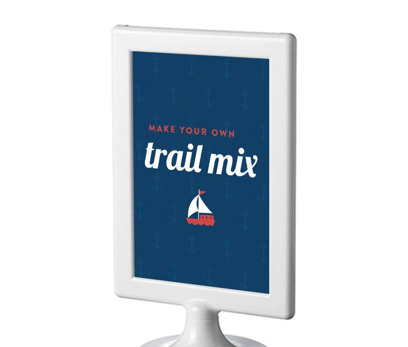 Nautical Ocean Adventure Wedding Framed Party Signs-Set of 1-Andaz Press-Make Your Own Trail Mix-