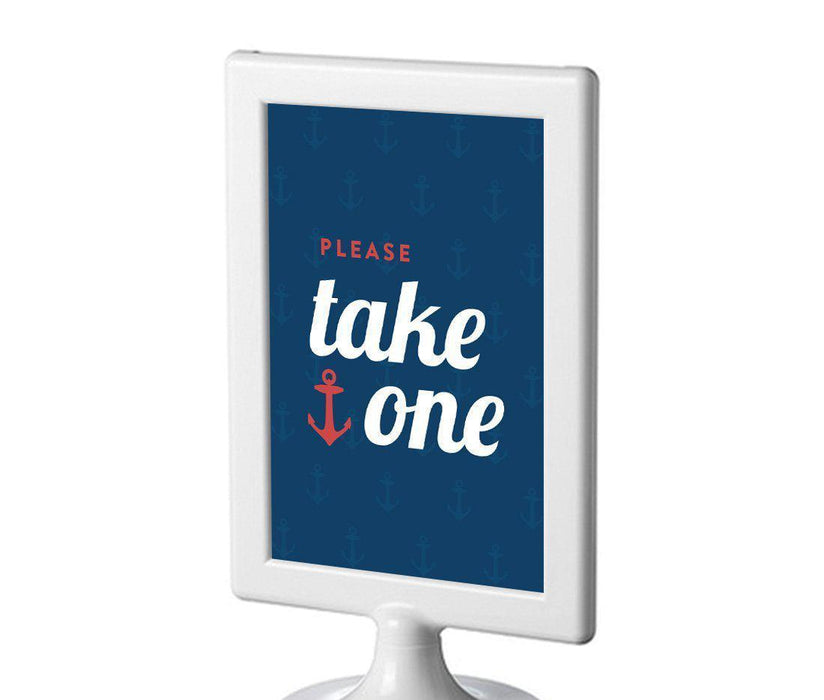 Nautical Ocean Adventure Wedding Framed Party Signs-Set of 1-Andaz Press-Please Take One-