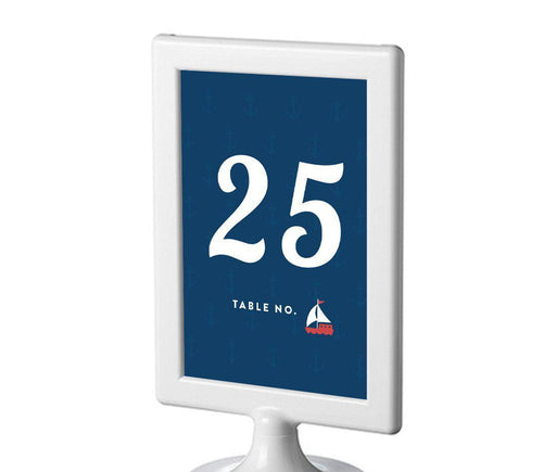 Nautical Ocean Adventure Wedding Framed Table Numbers-Set of 8-Andaz Press-25-32-