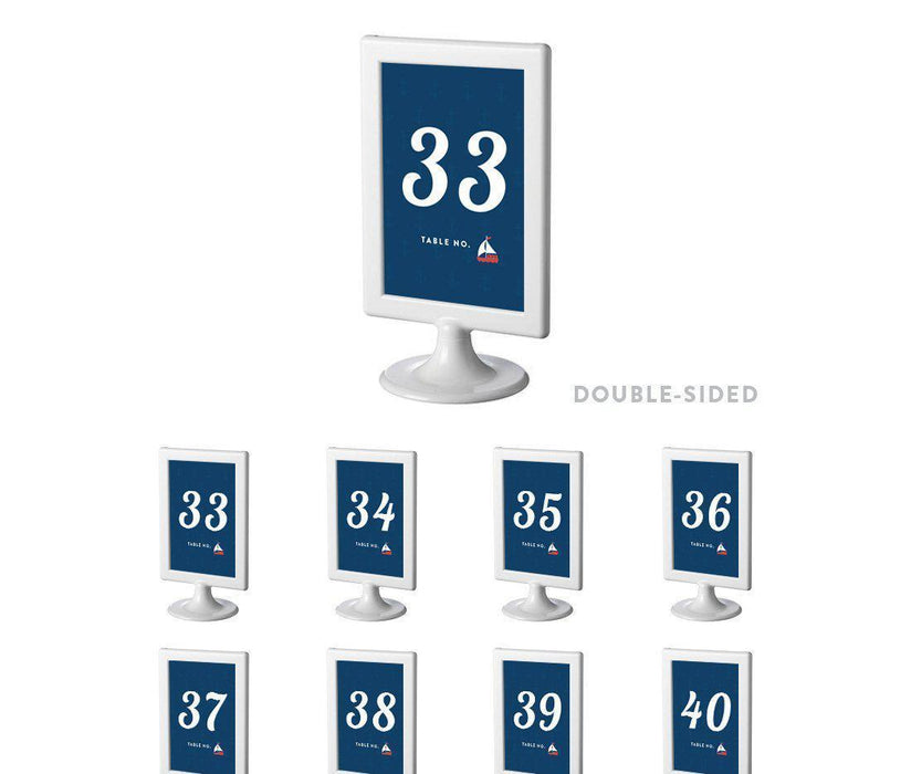 Nautical Ocean Adventure Wedding Framed Table Numbers-Set of 8-Andaz Press-25-32-