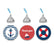 Nautical Ocean Adventure Wedding Hershey's Kiss Stickers-Set of 216-Andaz Press-
