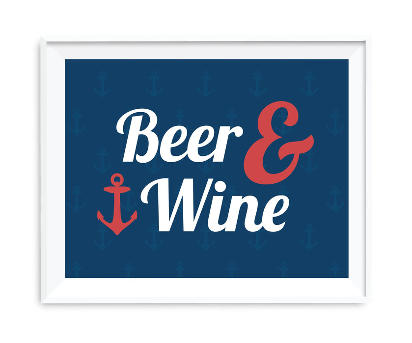 Nautical Ocean Adventure Wedding Party Signs-Set of 1-Andaz Press-Mr. & Mrs.-
