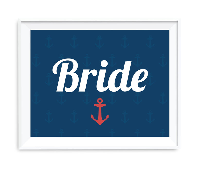 Nautical Ocean Adventure Wedding Party Signs-Set of 1-Andaz Press-Mr. & Mrs.-