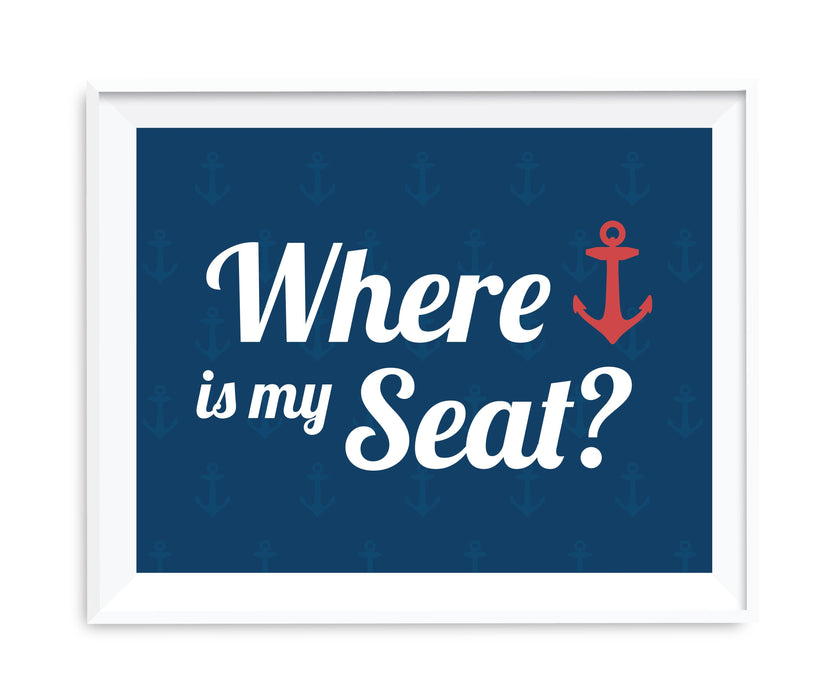 Nautical Ocean Adventure Wedding Party Signs-Set of 1-Andaz Press-Mr. & Mrs.-