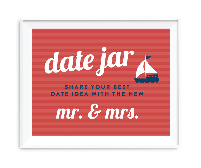 Nautical Ocean Adventure Wedding Party Signs-Set of 1-Andaz Press-Mr. & Mrs.-