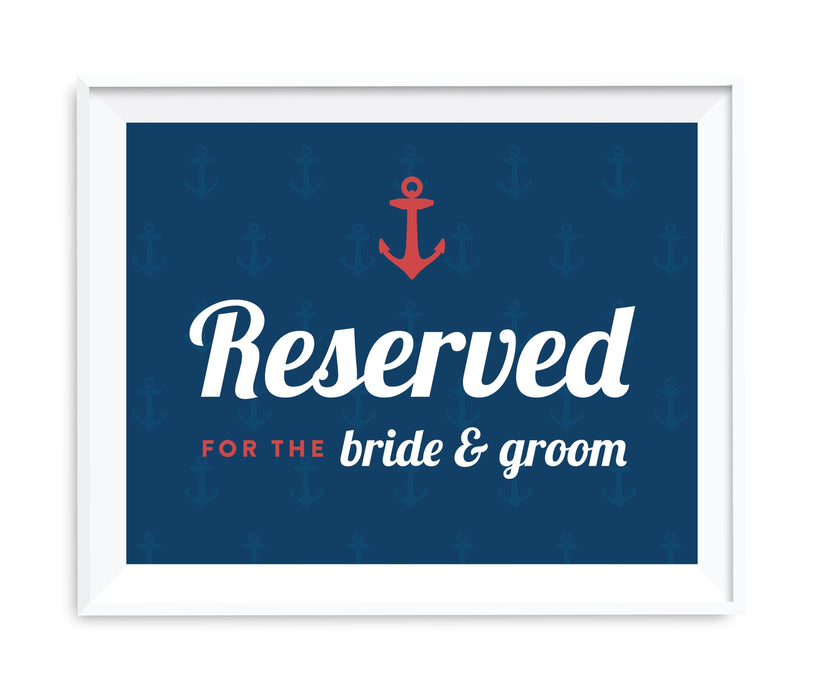 Nautical Ocean Adventure Wedding Party Signs-Set of 1-Andaz Press-Mr. & Mrs.-