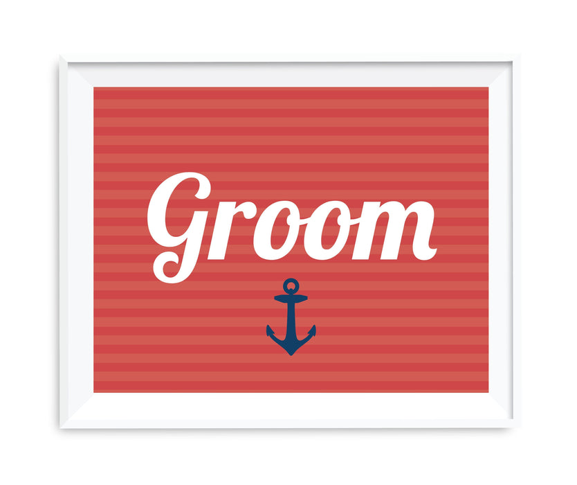 Nautical Ocean Adventure Wedding Party Signs-Set of 1-Andaz Press-Mr. & Mrs.-