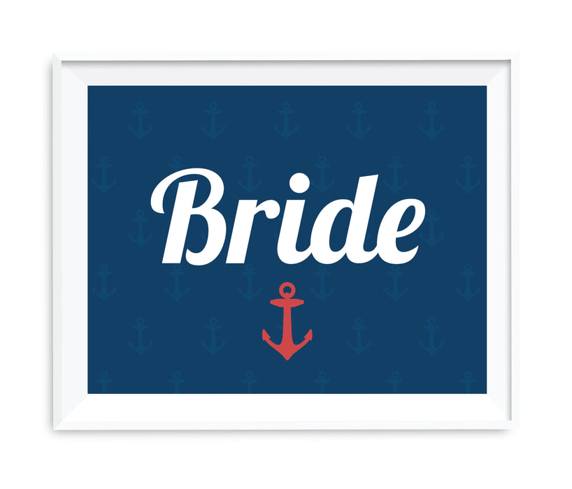 Nautical Ocean Adventure Wedding Party Signs-Set of 1-Andaz Press-Bride-