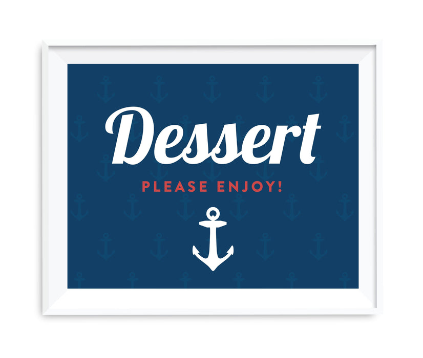 Nautical Ocean Adventure Wedding Party Signs-Set of 1-Andaz Press-Dessert Table-