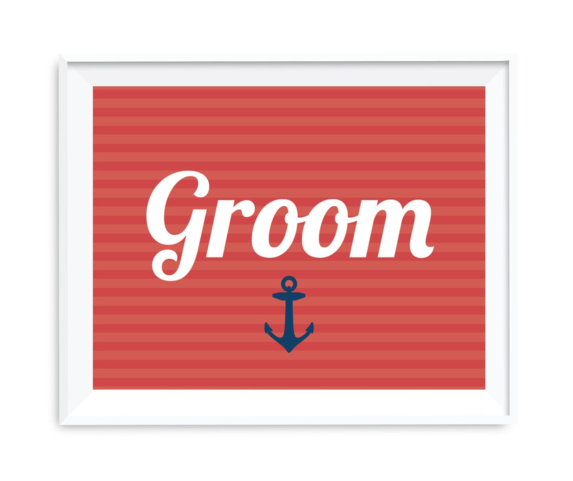 Nautical Ocean Adventure Wedding Party Signs-Set of 1-Andaz Press-Groom-