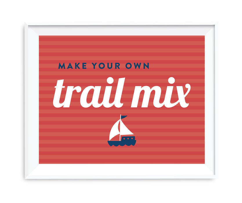 Nautical Ocean Adventure Wedding Party Signs-Set of 1-Andaz Press-Make Your Own Trail Mix-