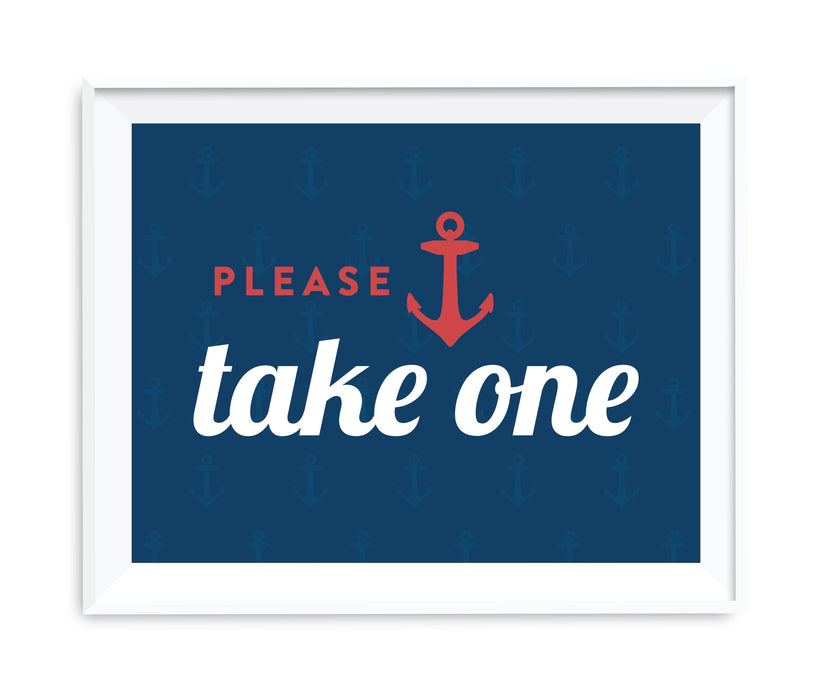 Nautical Ocean Adventure Wedding Party Signs-Set of 1-Andaz Press-Please Take One-