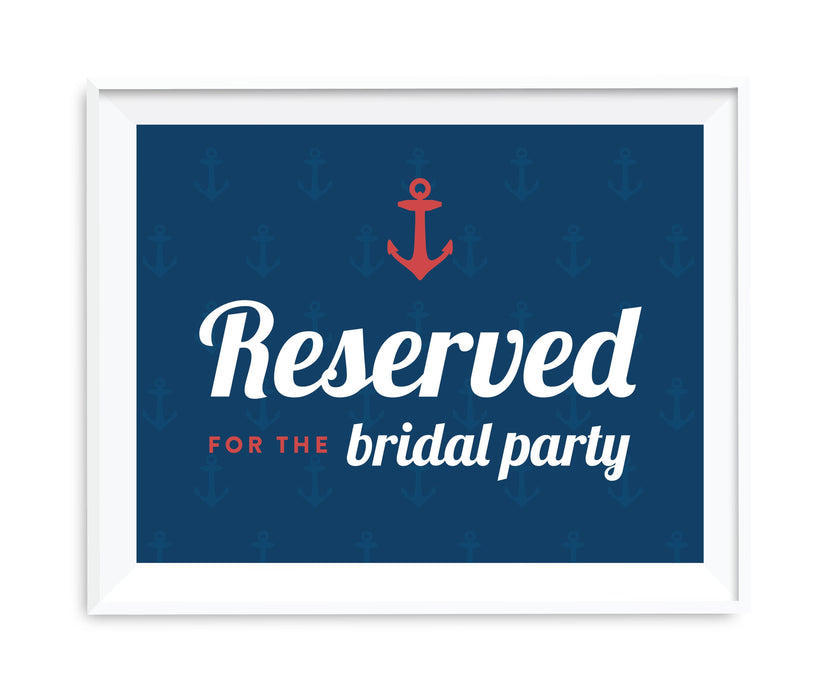 Nautical Ocean Adventure Wedding Party Signs-Set of 1-Andaz Press-Reserved For The Bridal Party-