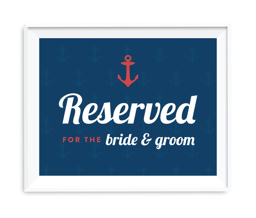Nautical Ocean Adventure Wedding Party Signs-Set of 1-Andaz Press-Reserved For The Bride & Groom-