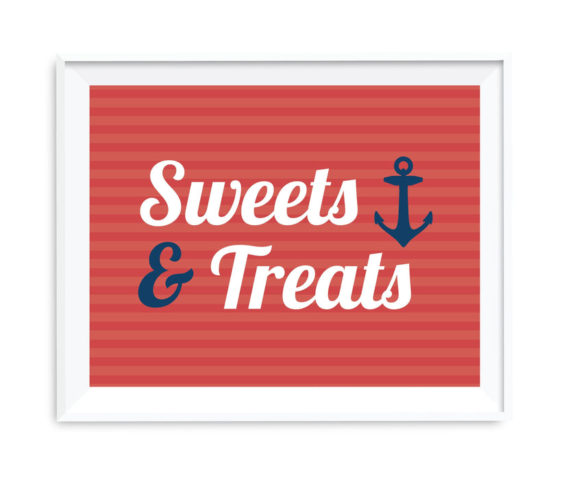 Nautical Ocean Adventure Wedding Party Signs-Set of 1-Andaz Press-Sweets & Treats-