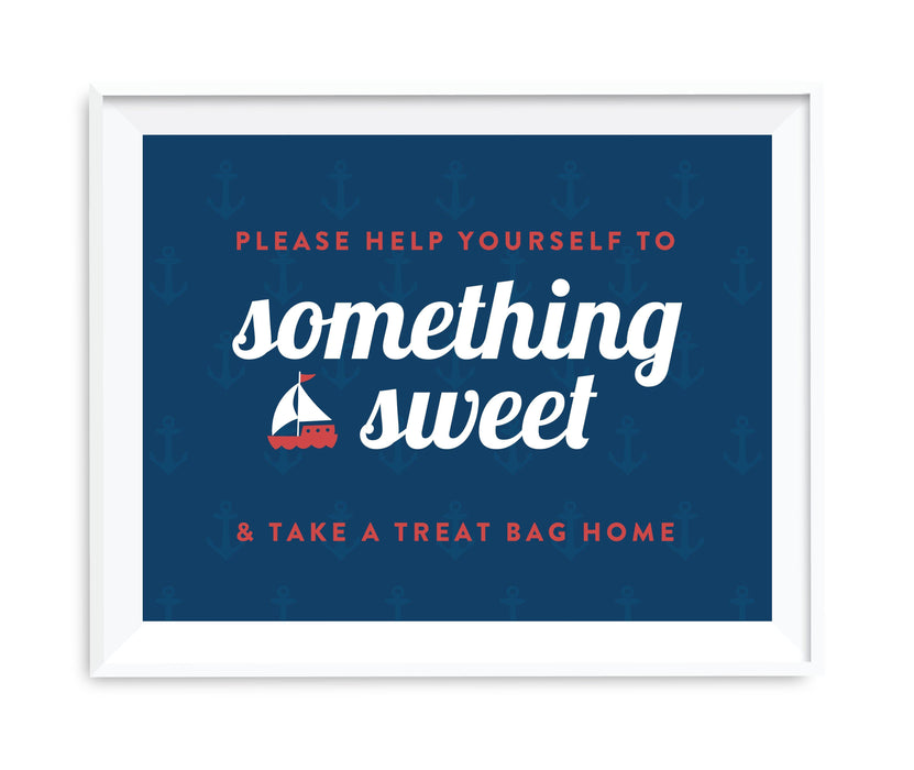 Nautical Ocean Adventure Wedding Party Signs-Set of 1-Andaz Press-Take A Treat Bag Home-