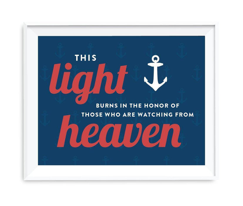 Nautical Ocean Adventure Wedding Party Signs-Set of 1-Andaz Press-This Light Burns Memorial-
