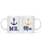 Nautical Theme Anchor Navy Blue Faux Gold Glitter Coffee Mug-Set of 1-Andaz Press-Bride-