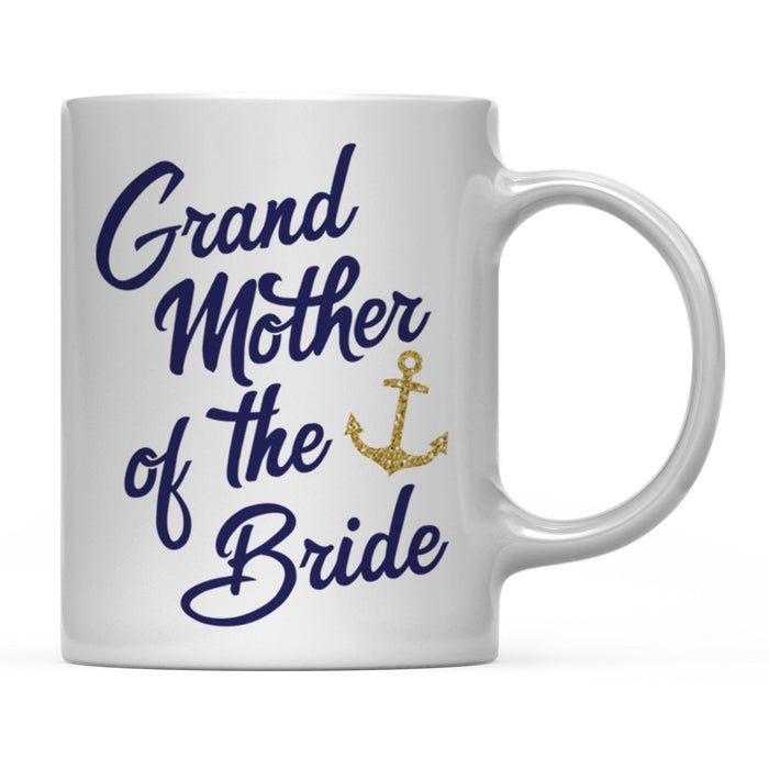 Nautical Theme Anchor Navy Blue Faux Gold Glitter Coffee Mug-Set of 1-Andaz Press-Bride-