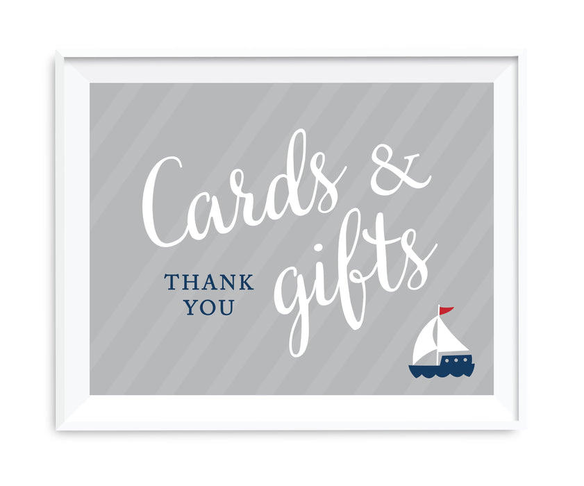 Nautical Theme Table Party Signs-Set of 1-Andaz Press-Thank You For Celebrating With Us!-