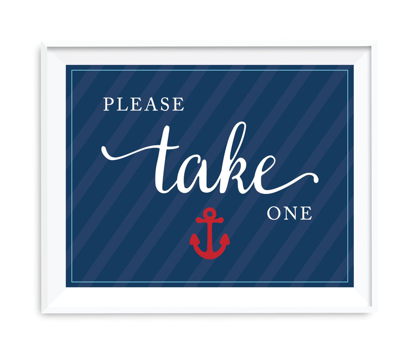 Nautical Theme Table Party Signs-Set of 1-Andaz Press-Please Take One-
