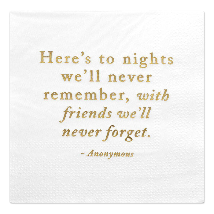 Nights We'll Never Remember Funny Cocktail Napkins-Set of 50-Andaz Press-