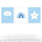 Nursery Boys Room Wall Art, Minimalist Blue Cloud Rainbow Stars-Set of 3-Andaz Press-