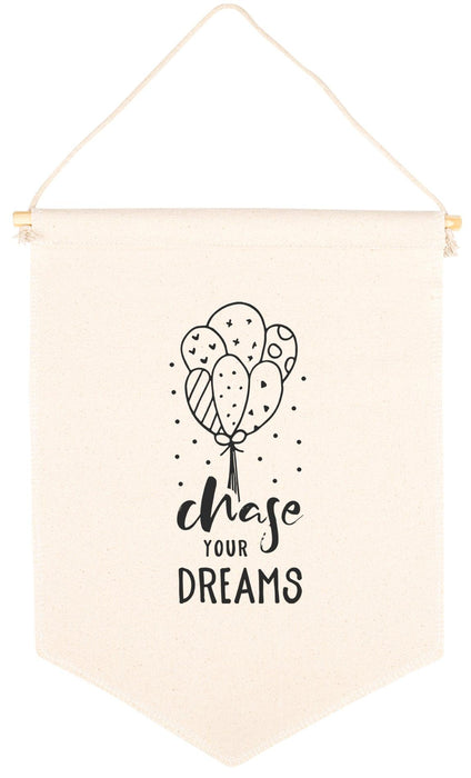 Nursery Canvas Tapestry Wall Hanging Banner - 20 Designs-Set of 1-Andaz Press-Chase Your Dreams-
