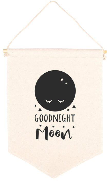 Nursery Canvas Tapestry Wall Hanging Banner - 20 Designs-Set of 1-Andaz Press-Goodnight Moon-