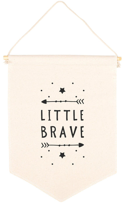 Nursery Canvas Tapestry Wall Hanging Banner - 20 Designs-Set of 1-Andaz Press-Little Brave-