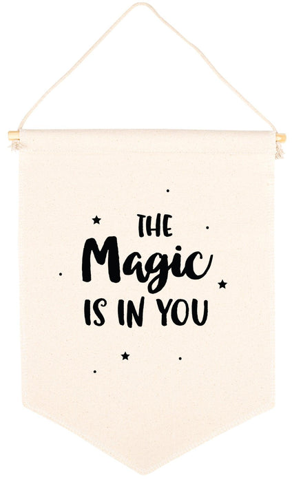 Nursery Canvas Tapestry Wall Hanging Banner - 20 Designs-Set of 1-Andaz Press-The Magic Is In You-