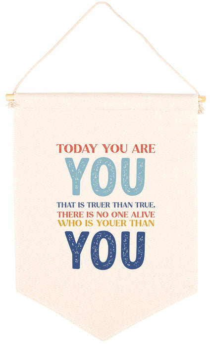 Nursery Canvas Tapestry Wall Hanging Banner - 20 Designs-Set of 1-Andaz Press-Today You Are You-