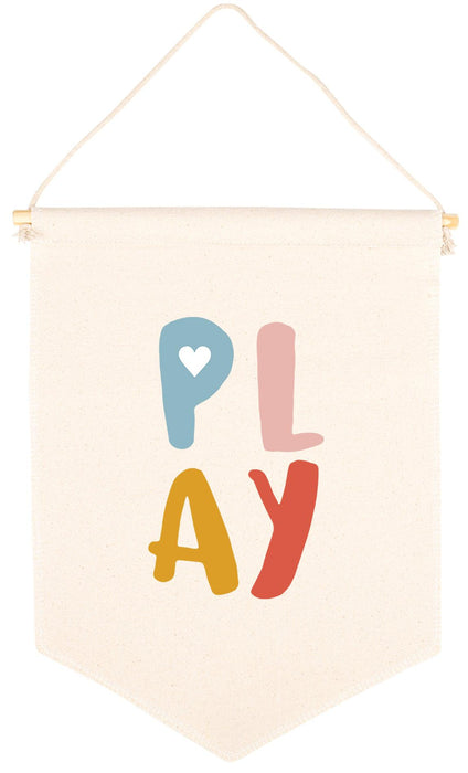 Nursery Canvas Tapestry Wall Hanging Banner - 35 Designs-Set of 1-Andaz Press-Brushed Alphabet-