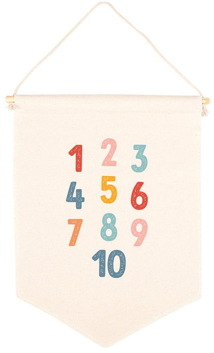 Nursery Canvas Tapestry Wall Hanging Banner - 35 Designs-Set of 1-Andaz Press-Brushed Alphabet-