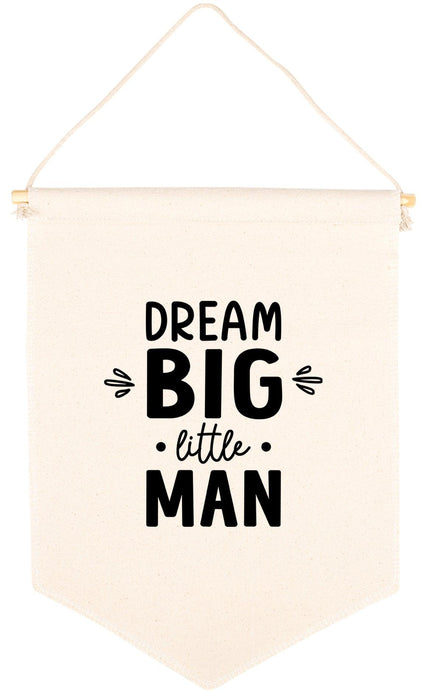 Nursery Canvas Tapestry Wall Hanging Banner - 35 Designs-Set of 1-Andaz Press-Dream Big Little Man-