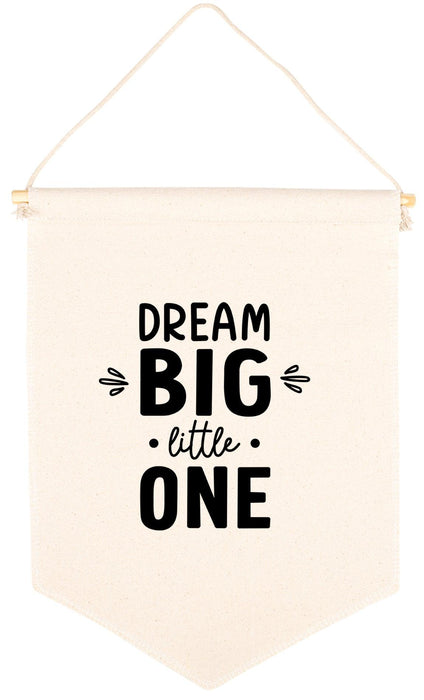 Nursery Canvas Tapestry Wall Hanging Banner - 35 Designs-Set of 1-Andaz Press-Dream Big Little One-