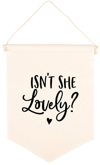 Nursery Canvas Tapestry Wall Hanging Banner - 35 Designs-Set of 1-Andaz Press-Isn't She Lovely-