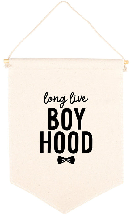 Nursery Canvas Tapestry Wall Hanging Banner - 35 Designs-Set of 1-Andaz Press-Long Live Boy Hood-