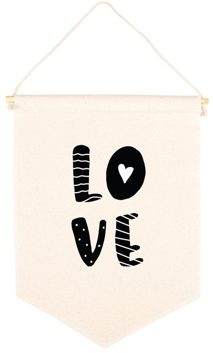 Nursery Canvas Tapestry Wall Hanging Banner - 35 Designs-Set of 1-Andaz Press-Love-