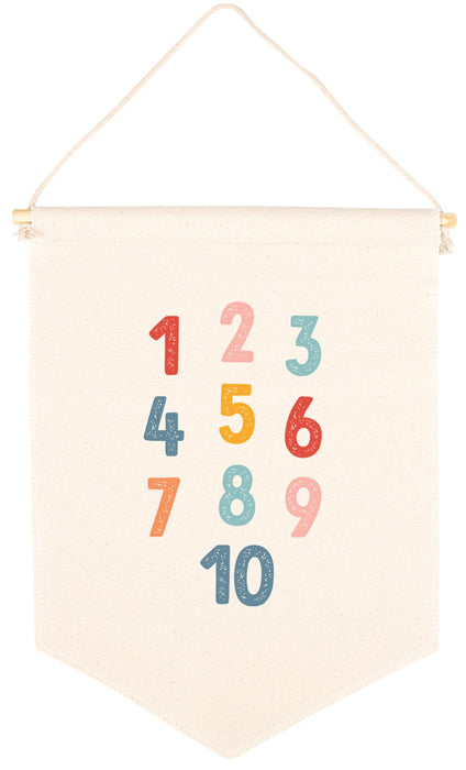 Nursery Canvas Tapestry Wall Hanging Banner - 35 Designs-Set of 1-Andaz Press-Numbers-