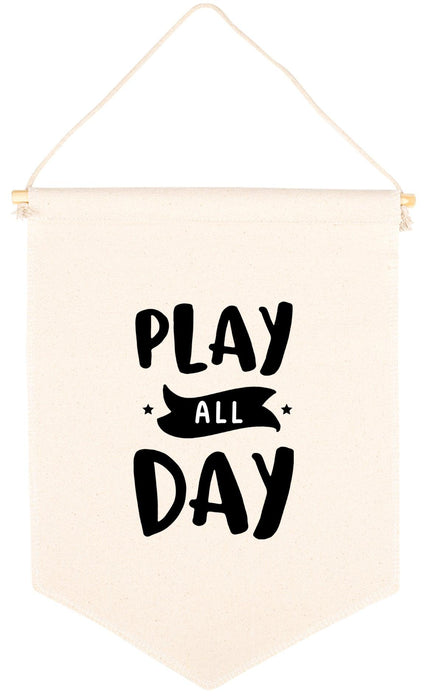 Nursery Canvas Tapestry Wall Hanging Banner - 35 Designs-Set of 1-Andaz Press-Play All Day-