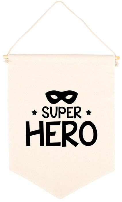 Nursery Canvas Tapestry Wall Hanging Banner - 35 Designs-Set of 1-Andaz Press-Super Hero-
